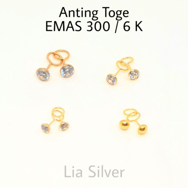 Anting Toge Anak &amp; Bayi EMAS ASLI Kadar 300 / 6K ( TOKO MAS LIA GOLD BEKASI ) anting anak emas  anting bayi emas