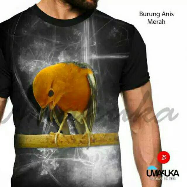 Kaos Umakuka 3d Fullprint Burung Anis Merah Teler Kicau Mania