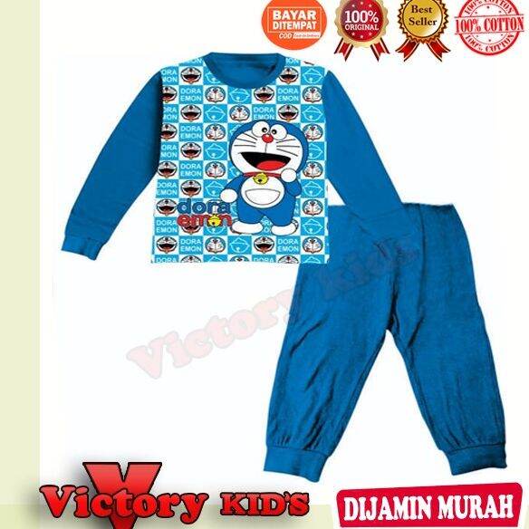 Victory kid's setelan/piyama tangan panjang anak perempuan/laki-laki 1-10 thn