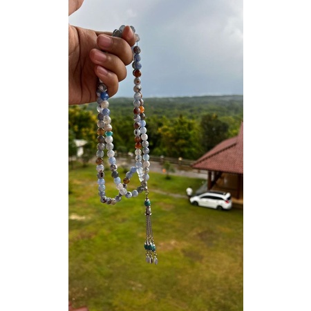 tasbih "biru putih" oleh-oleh haji  ismael al-kholilie