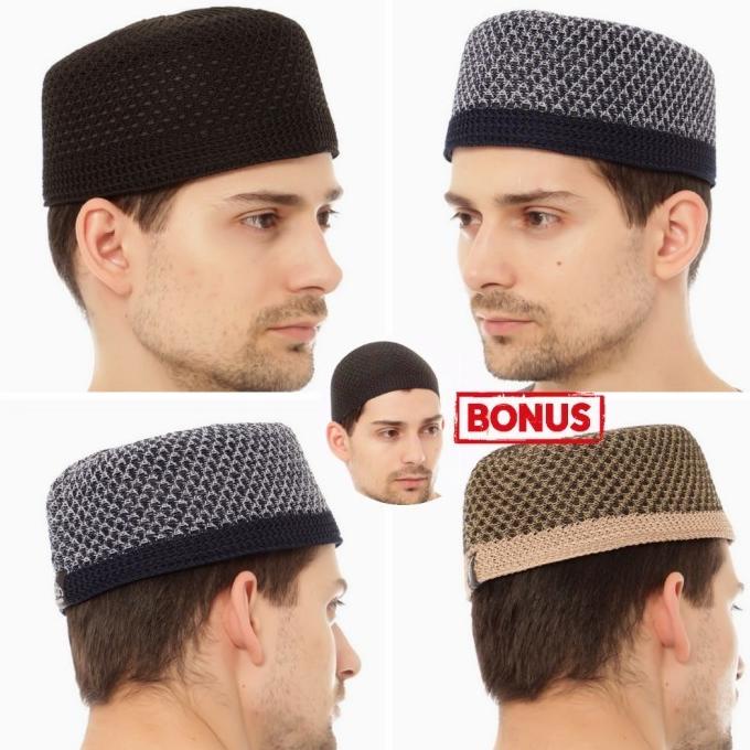 Peci songkok kopiah kopyah rajut rajutan premium dewasa bonus peci