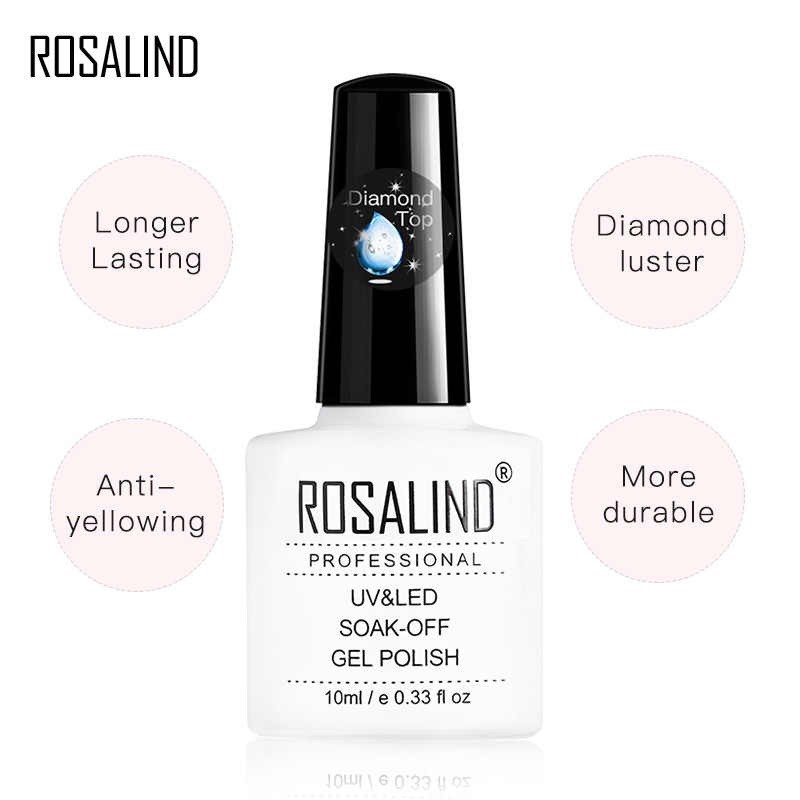 ROSALIND DIAMOND TOP COAT 7ml SHINY KILAP TAHAN LAMA UV GEL POLISH