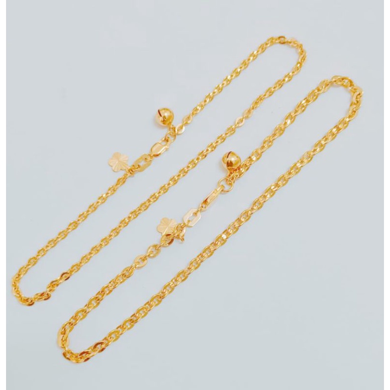 Gelang kaki fancy variasi emas kadar 375/8k