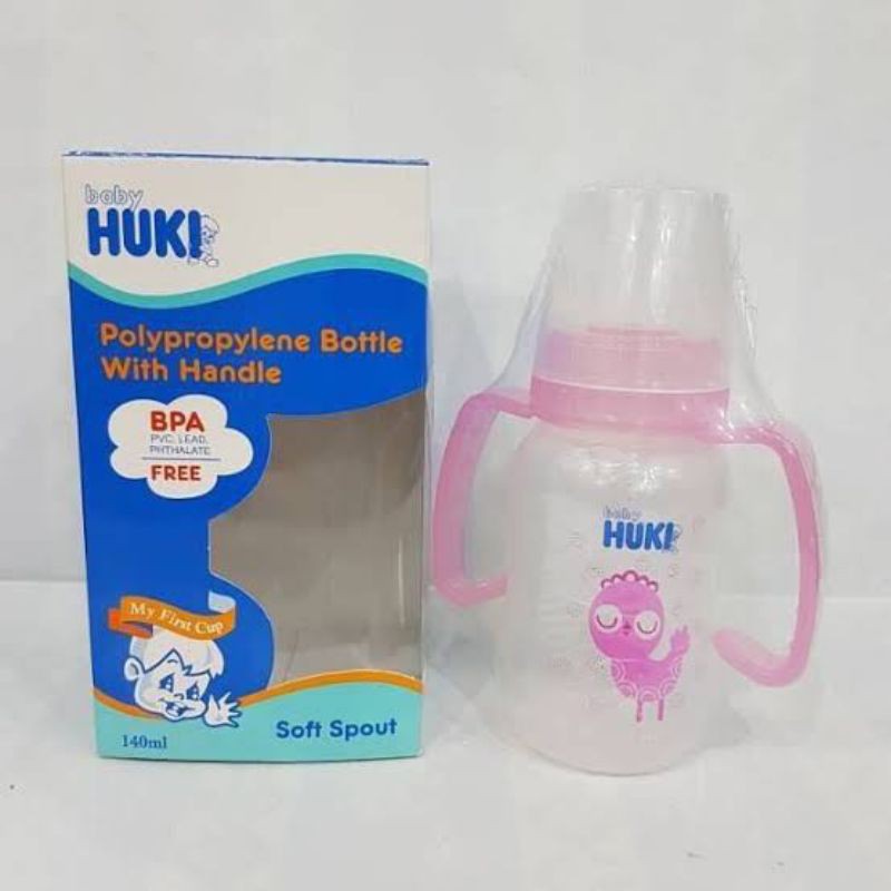 Training Cup 140ml Baby Huki Polypropylene Bottle With Handle Soft Spout Botol Susu Gagang Anak Bayi