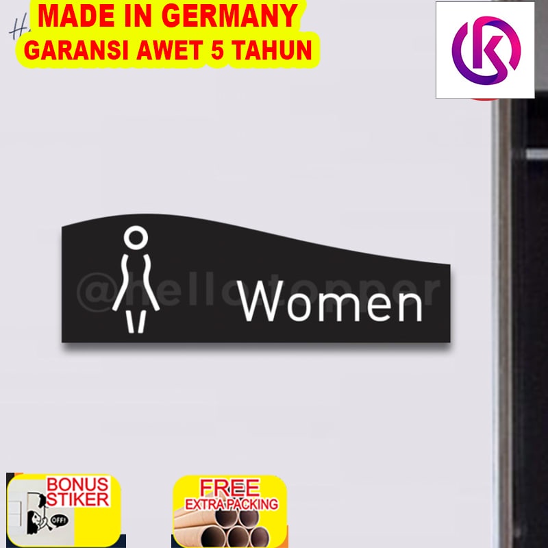 

Murah Sign Board Toilet Women Ekslusif UV Print Toilet Sign Penanda Ruangan - Hitam