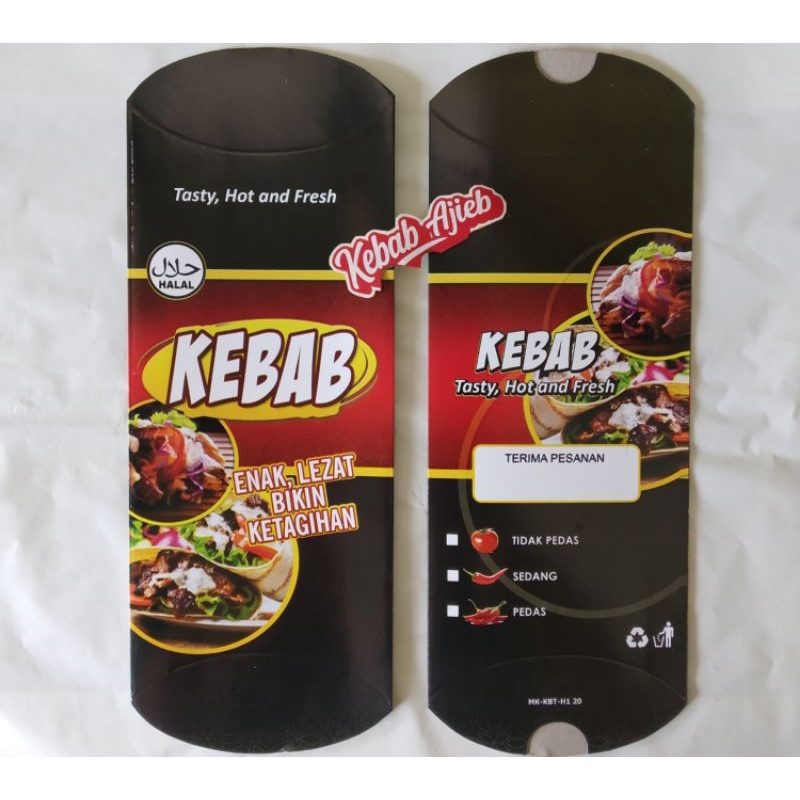 

Dus Kecil Kemasan Kebab (50pcs), Full Colour