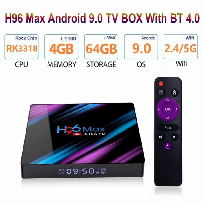 H96 Max Android Tv Box 4Gb + 64Gb Player Youtube Tv Box 9.0 Netflix