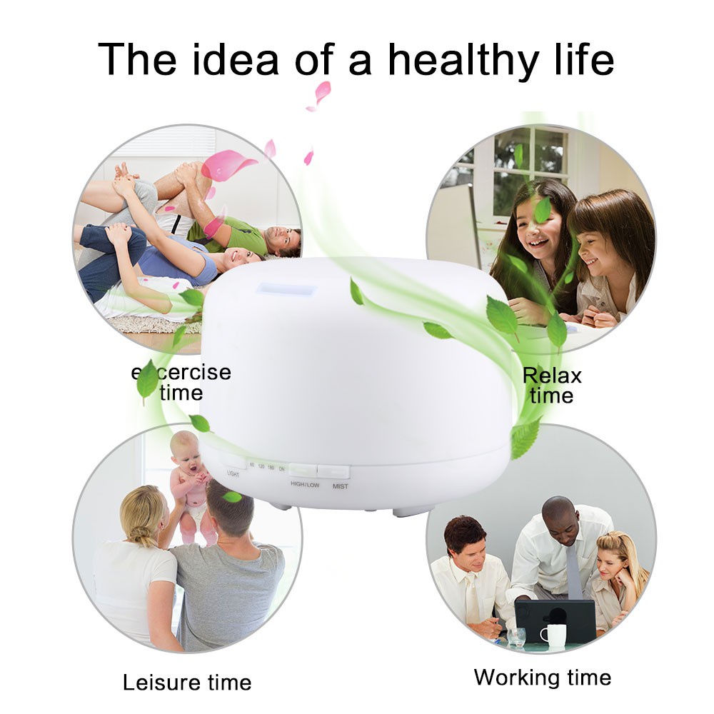 500 ML humidifier aroma diffuser ultrasonik semprot minyak esensial diffuser pembersih udara lampu malam