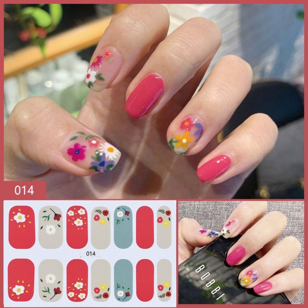 AUGUSTINA Agustina Self-Adhesive Stiker Kuku Kreatif Manis Kupu-Kupu Tahan Air Salon Kuku Nail Art Slider DIY Nail Decals