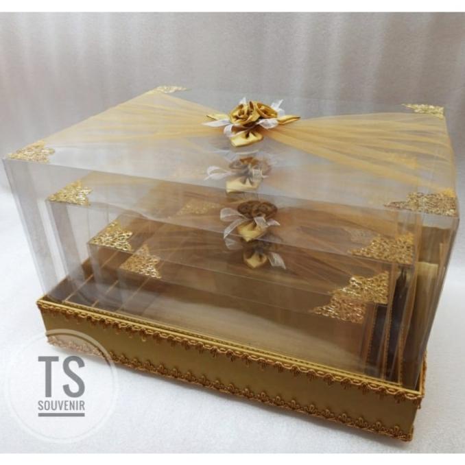 

[COD] Kotak hantaran/kotak seserahan tutup full mika model tile gold [COD]