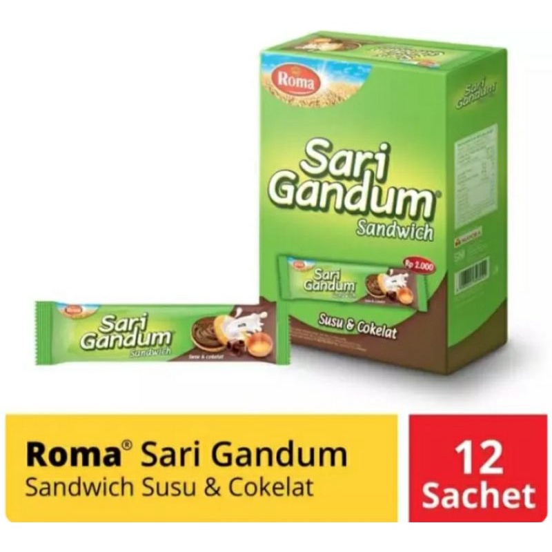 

Roma Sari gandum biscuit ( isi 12pcs/39g)