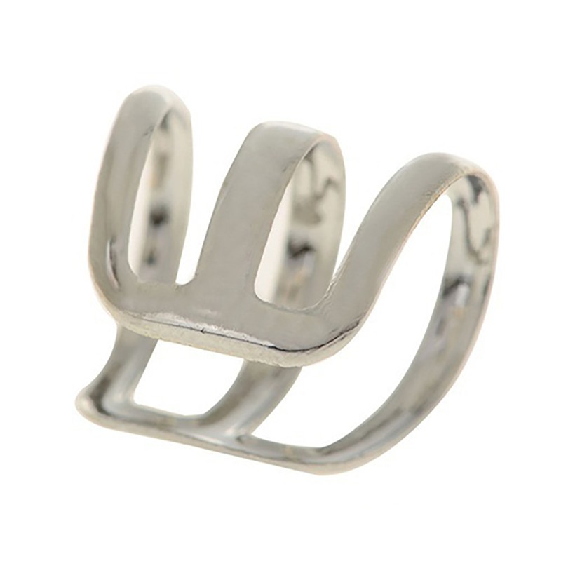 [Bayar Di Tempat] Anting Jepit Telinga Desain Hollow Gaya Punk Warna Silver/Emas