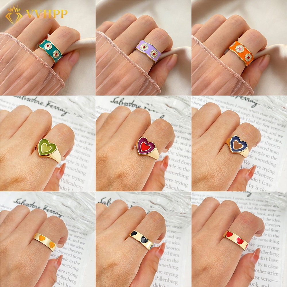 Cincin Model Terbuka Bentuk Kupu-Kupu Bunga Aster Warna-Warni Untuk Wanita Butterfly