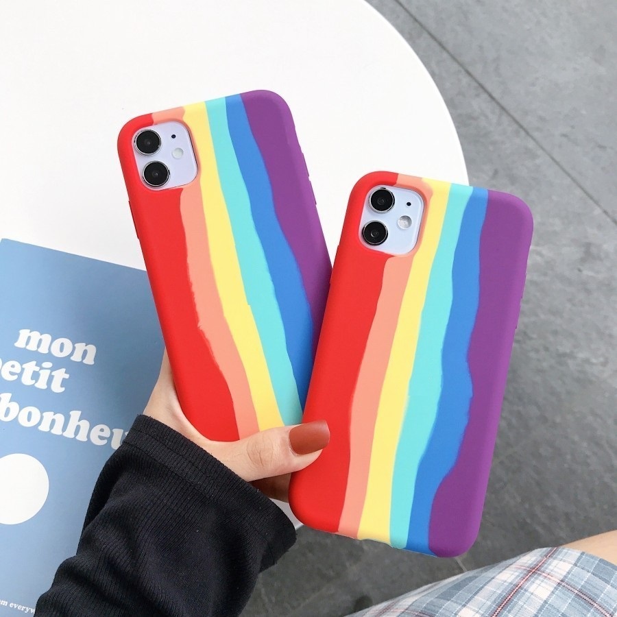 Silicone Logo Pride Edition Rainbow iphone 6 7 8 7 Plus 8 Plus X XS XR XS MAX