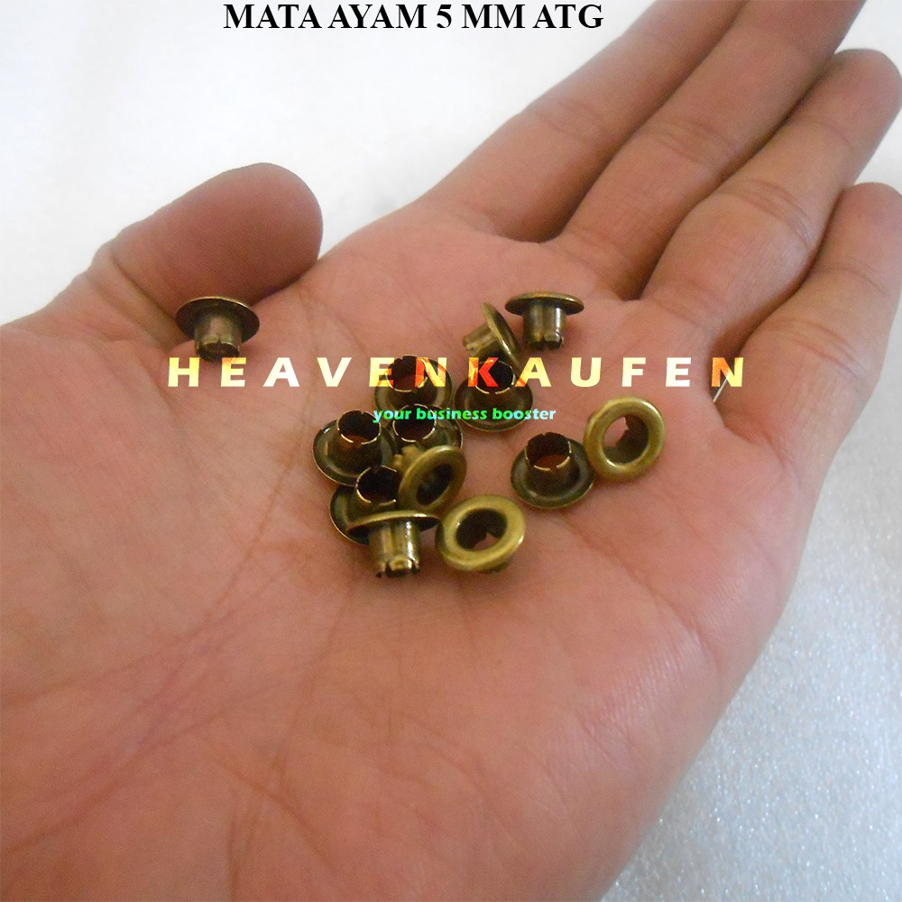 Mata Ayam Eyelet Mata Itik 5 mm Warna ATG Bakar Harga Per Pack isi 100 Pcs