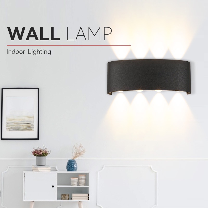 【Ini bukan lampu tenaga surya!】Lampu Dinding Taman Outdoor COB 4 MATA 6 MATA 8 MATA / LED Wall Light Minimalis 4X1W LAMPU TEMPEL COCOK UNTUK TEMBOK PILAR OUTDOOR INDOOR RUMAH-1