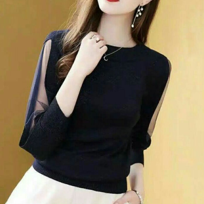 Cv Atasan wanita rajut import/Baju atasan rajut cewek baju blouse rajut wanita import korea kekinian