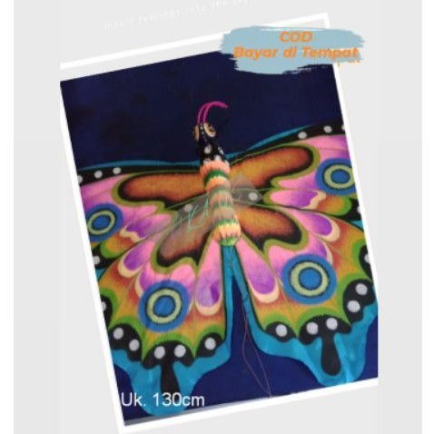 LAYANGAN KNOCKDOWN LAYANGAN KUPU MEDIUM - LAYANGAN KAIN LUKIS KUPU-KUPU LAYANGAN BALI
