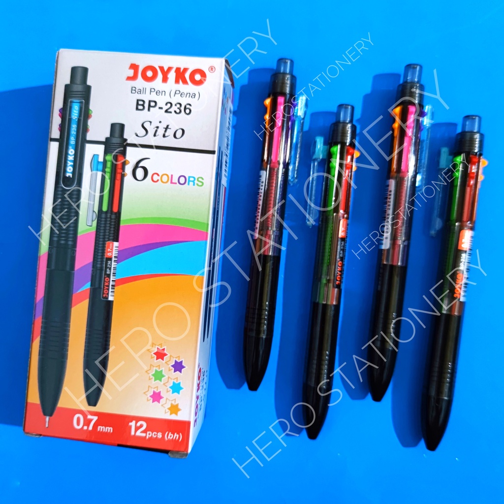 

SATUAN Pen pulpen ballpen joyko sito 6 warna BP-236