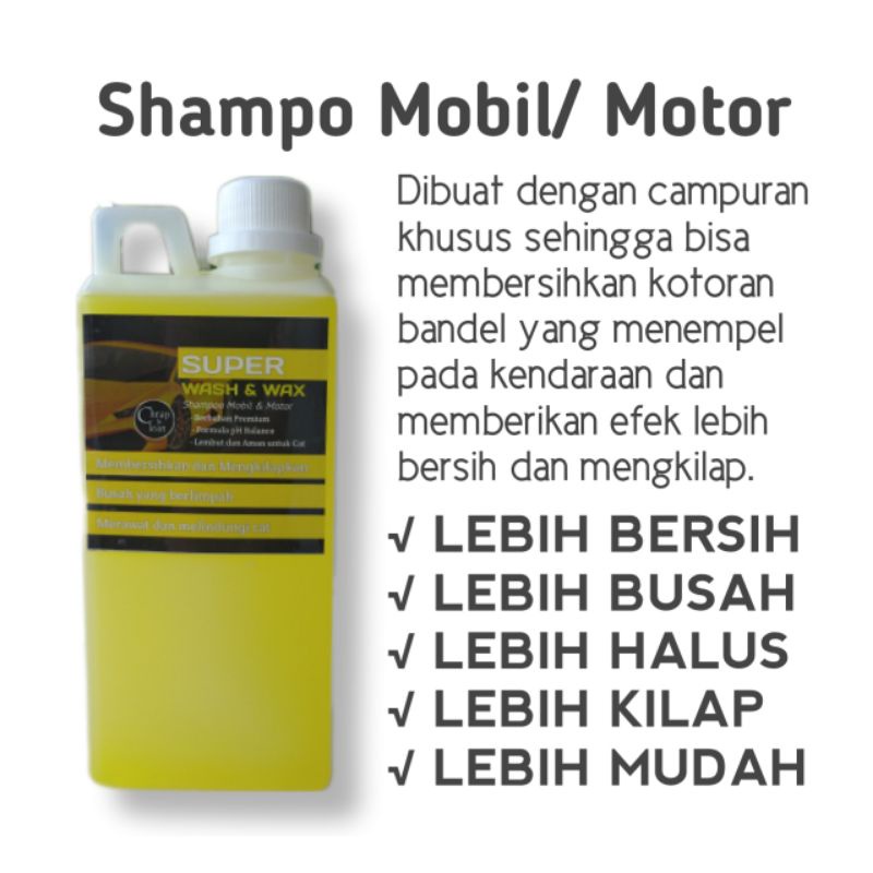 Shampoo dan Semir Ban Mobil Motor 1 Liter