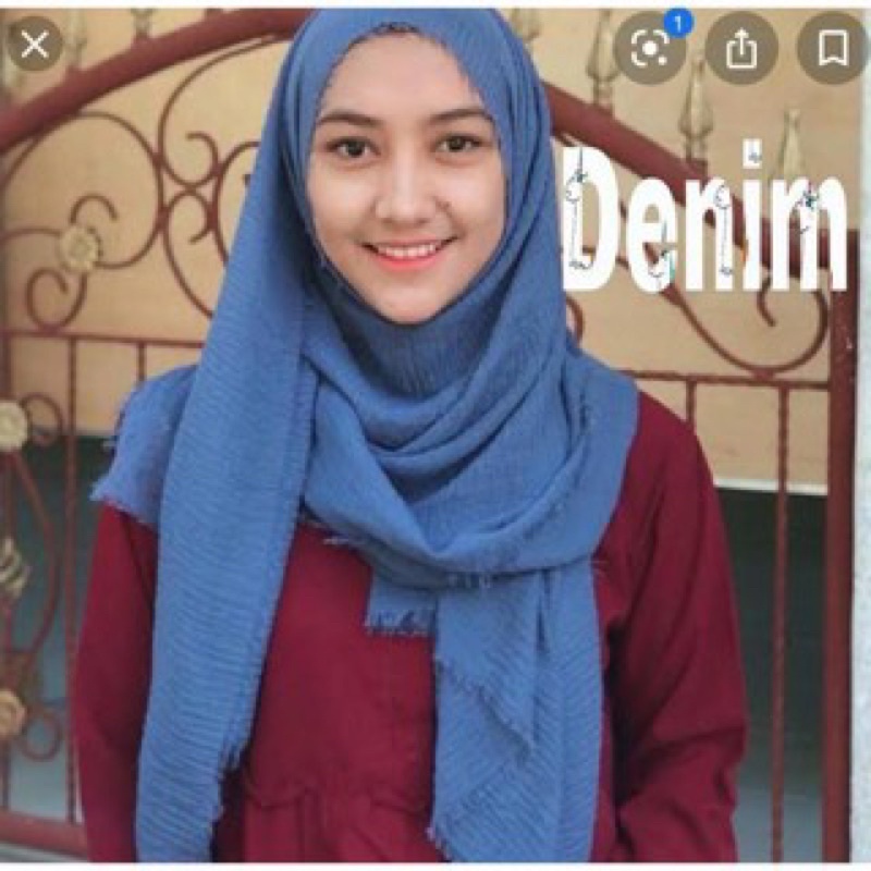 HIJAB Best Seller PASHMINA CRINKLE / CRINCLE - PASHMINA CUTTON CRINKLE / NEGRO / KUSUT-Denim
