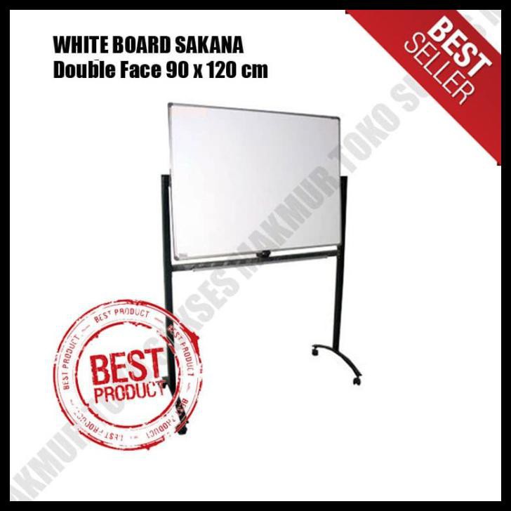 

Whiteboard Sakana 90 X 120 Cm Double Face - Papan Tulis White (Kaki)