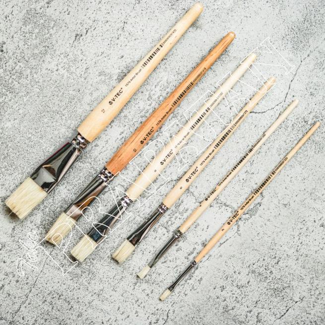 

Kuas Lukis V-TEC 1579 set 6 pcs / Paint Brush set - Set Ganjil