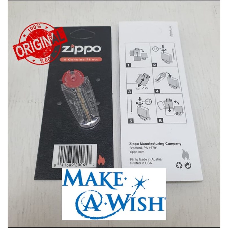 Zippo Original Batu Api Korek Gas / Zippo 6 Genuine Flint's