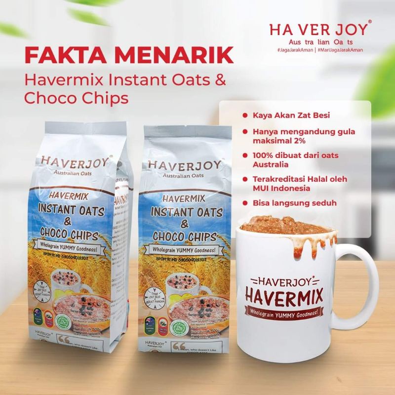 Haverjoy Instan Oats &amp; Choco Chips 500gr