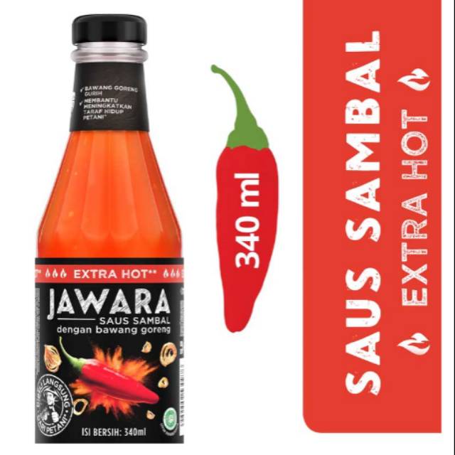 Jawara saus sambal botol extra pedas 340ml