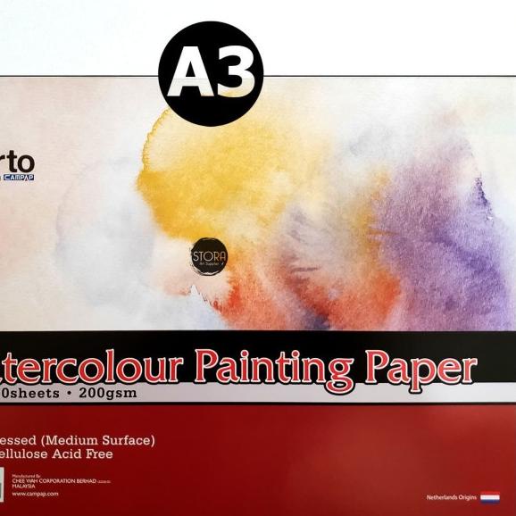 

℗ Arto Watercolour Painting Paper A3 200Gsm Kertas Cat Air Cellulose ♠