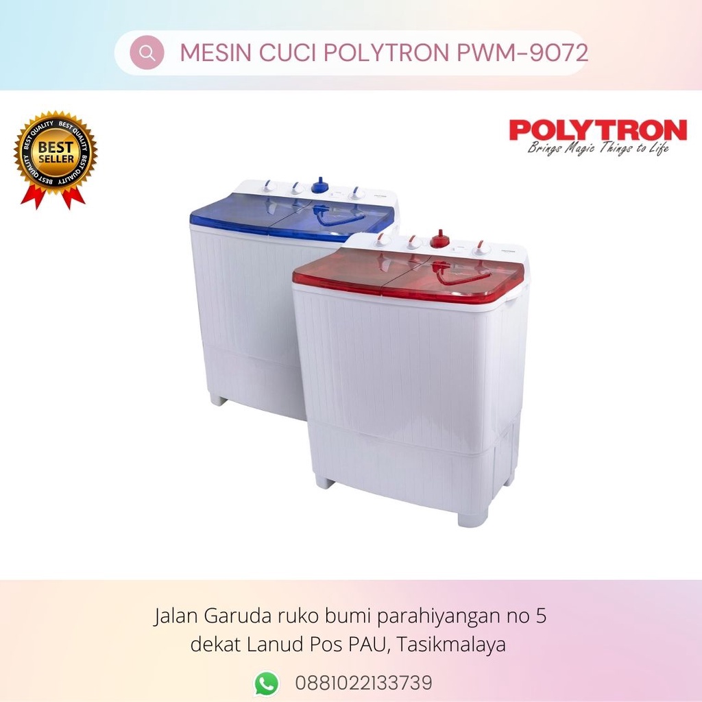MESIN CUCI POLYTRON 9 KG PWM-9072