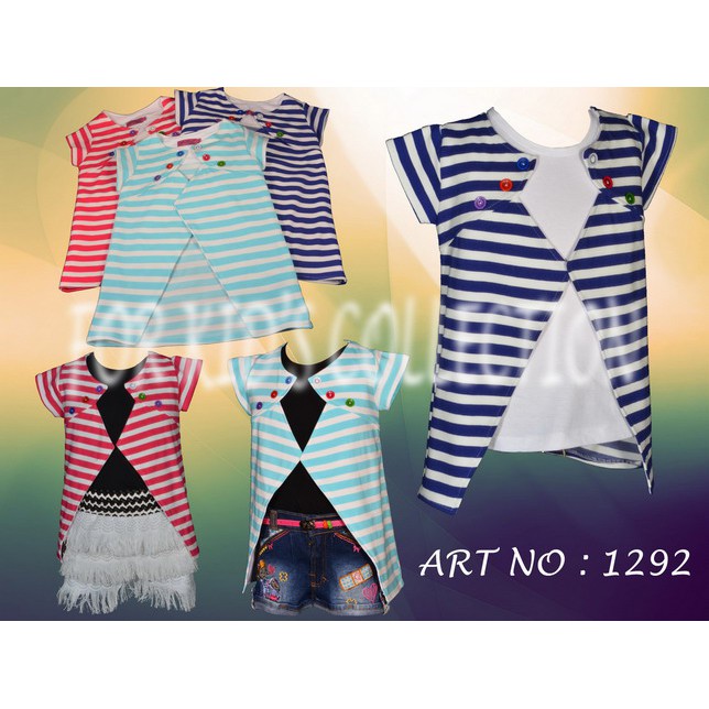 Blazer Salur Sudut Anak-Anak Perempuan Bahan Kaos Printing (Celana dan TTop Dijual Terpisah)