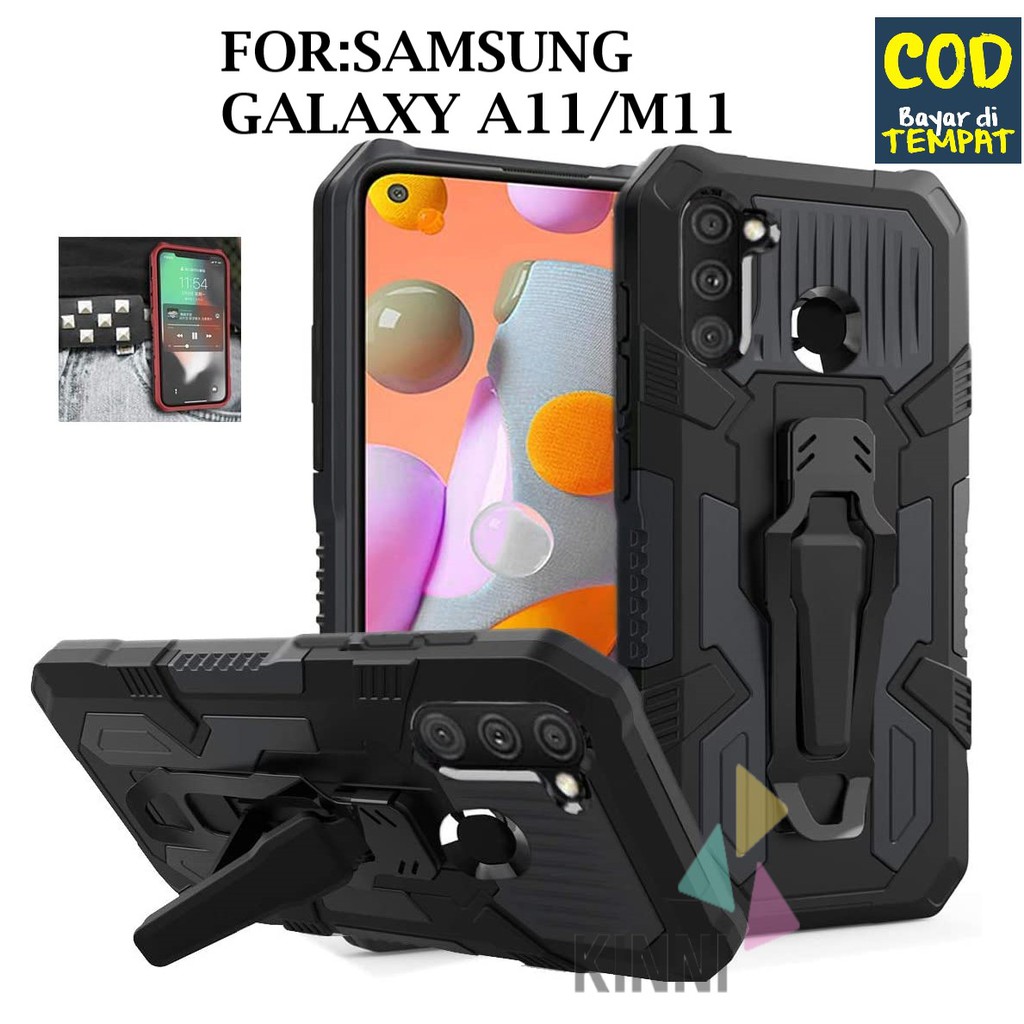 Case Untuk Samsung Galaxy A11/M11 Shockproof KickStand Clip Rugged Hard Thin Cover Case