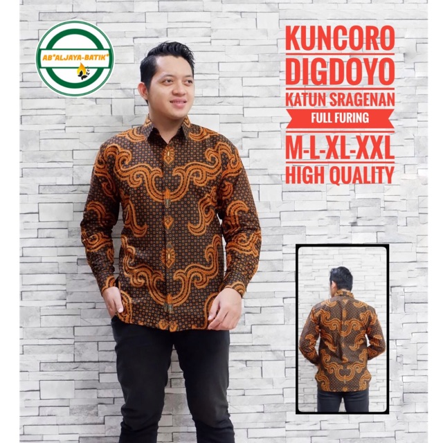 Batik KEMEJA KUNCORO DIGDOYO FULL FURING Katun Halus Sragenan Size M-XXL Termurah