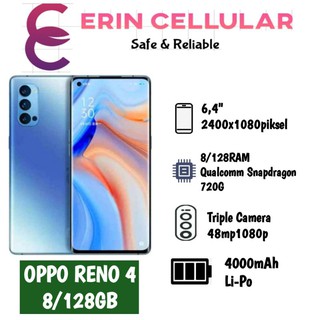Oppo RENO 4 8/128 GB - Garansi Resmi Oppo 1thn Super amoled