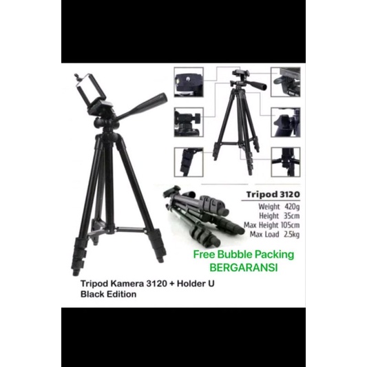 Tripod 3120A Hitam Camera Mobile Tripod 1 M