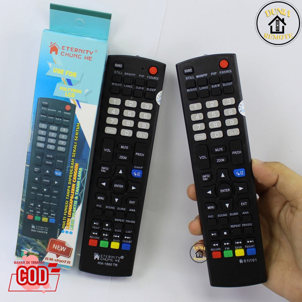 Remot Remote TV Polytron Cinemax Bazzoke XCEL multi 1890 tanpa setting grade ori