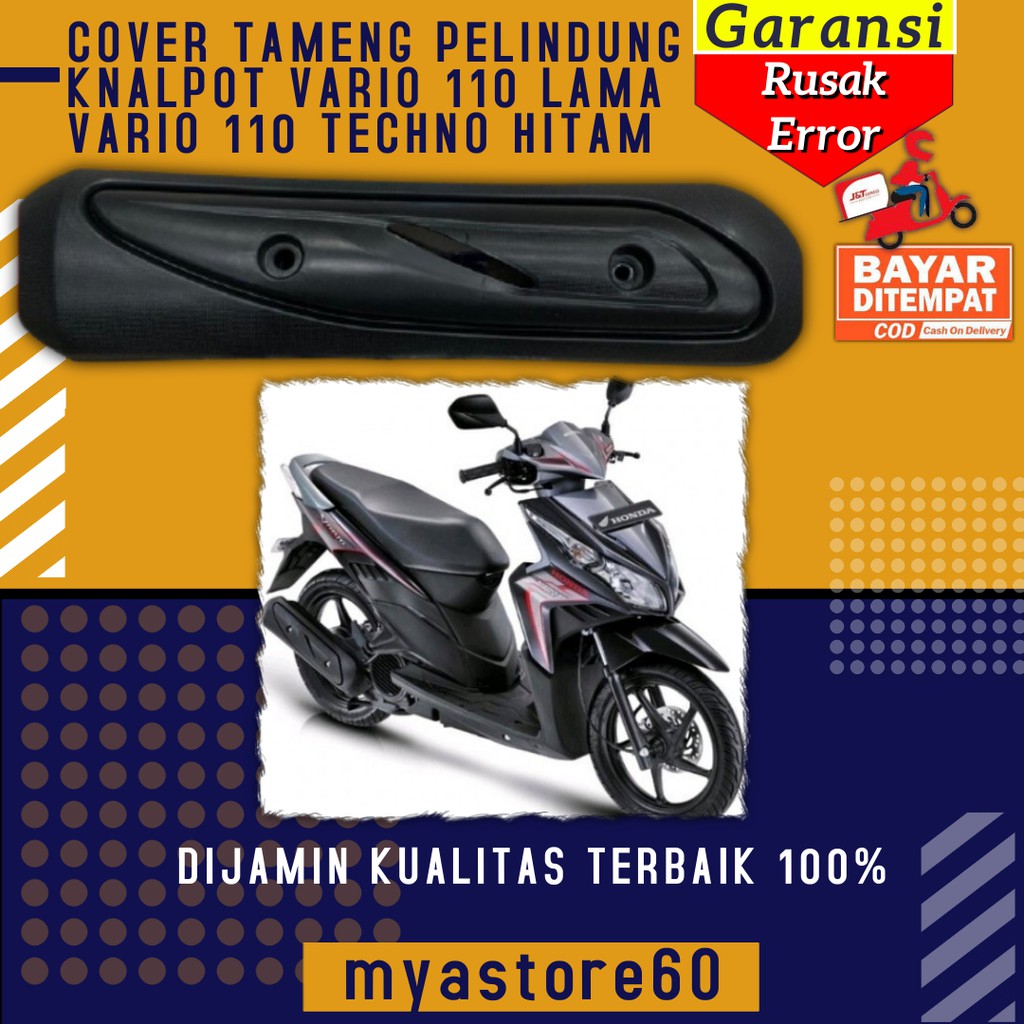 COVER TAMENG PELINDUNG KNALPOT PROTECTOR MUFFLER HONDA VARIO 110 LAMA VARIO 110 TECHNO HITAM VARIASI