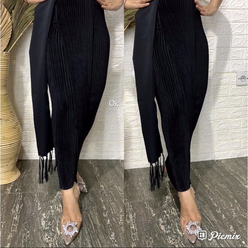 kamen jadi plisket sutra set selendang polos / kamen plisket / kamen bali / rok bali