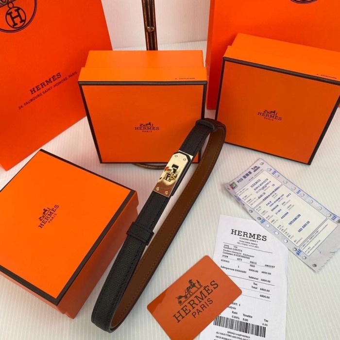 

BAYAR DITEMPAT Ikat Pinggang Hermess Kelly Free Box dan Paperbag - Hitam