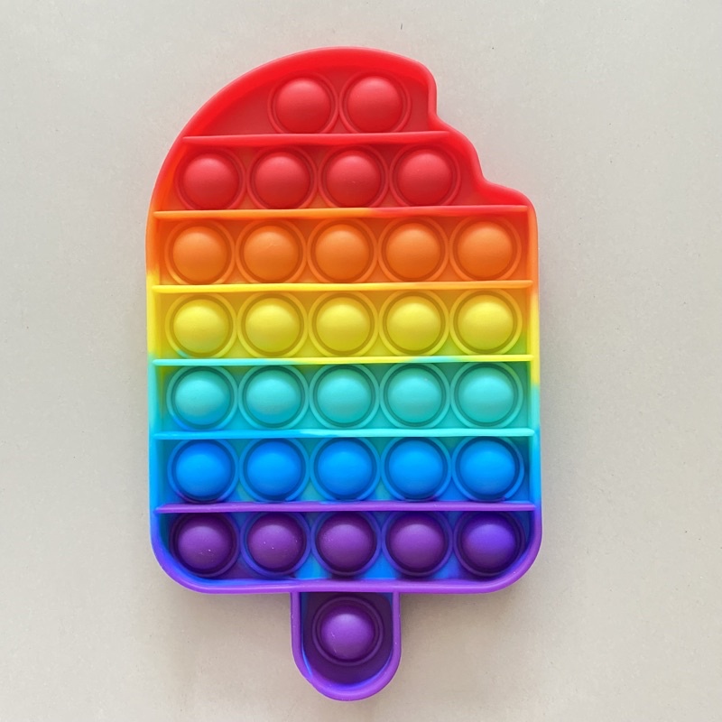 Pop It Fidget Toy Murah Rainbow Mainan Anak Penghilang Stress Tiktok-Icecream RGB