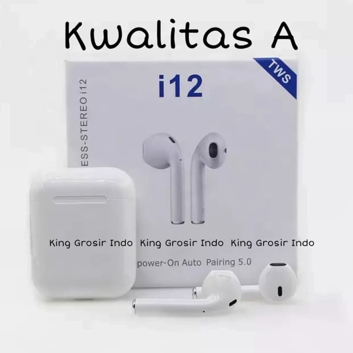Headset Bluetooth i12 TWS 5.0 Wireless Sport Earphone Handsfree