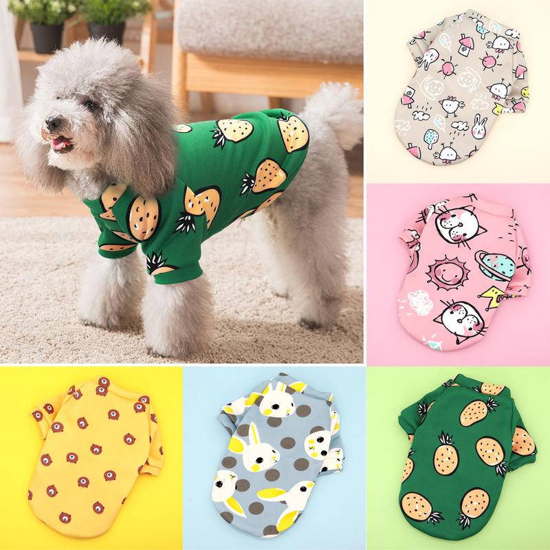 Sweater Hangat Motif Kartun Bahan fleece Untuk Anjing / Kucing