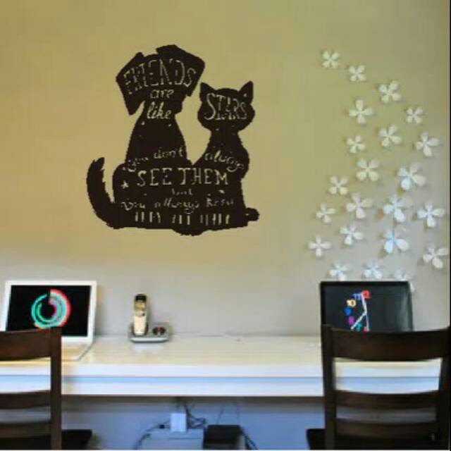 Wall Stiker Anjing Friends Star Hiasan Dinding Sticker Kaca Quote
