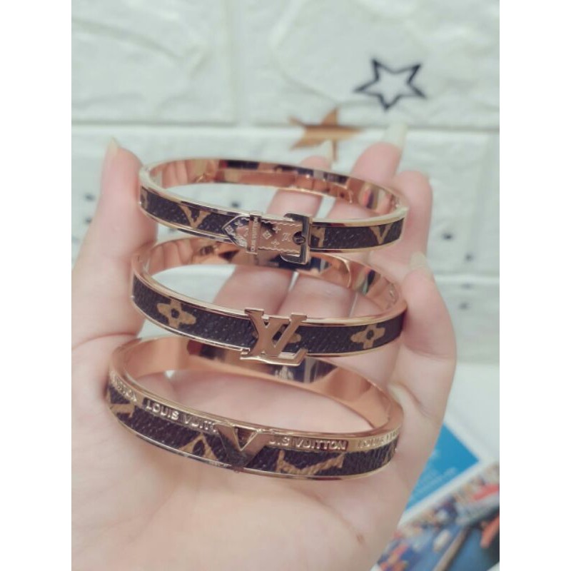 Bangle lv titanium 18k / gelang lv asli titanium / gelang titanium lv / gelang lv titanium rose gold