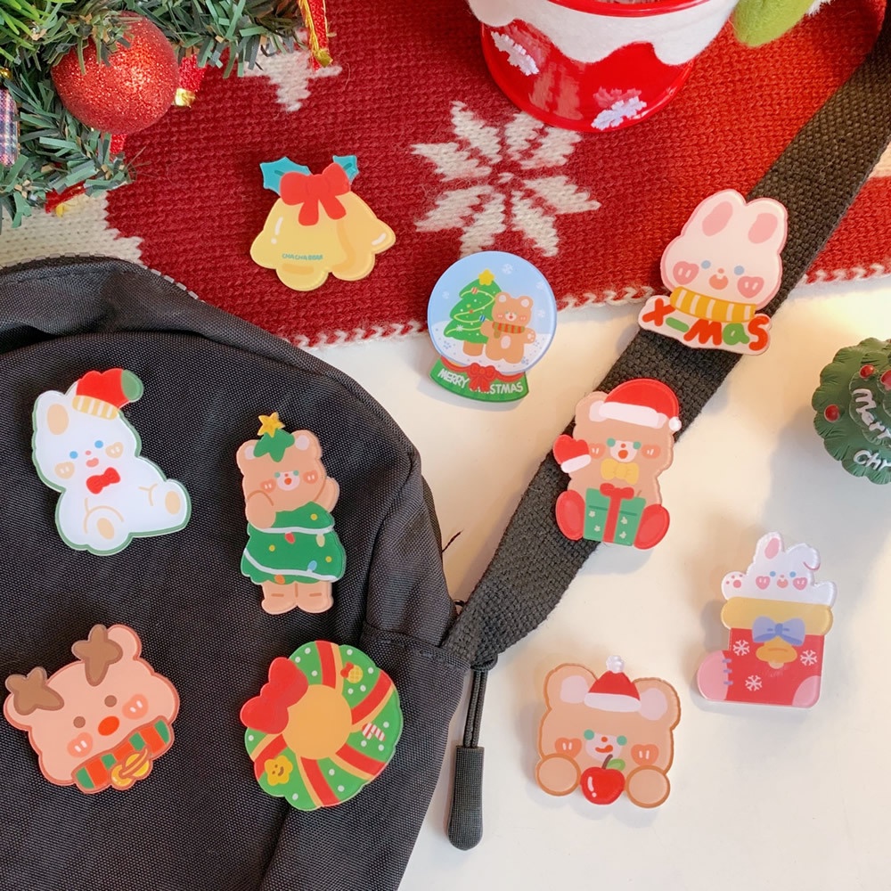 Bros Pin Desain Snowman Santa Natal 50 Gaya Untuk Aksesoris Pakaian