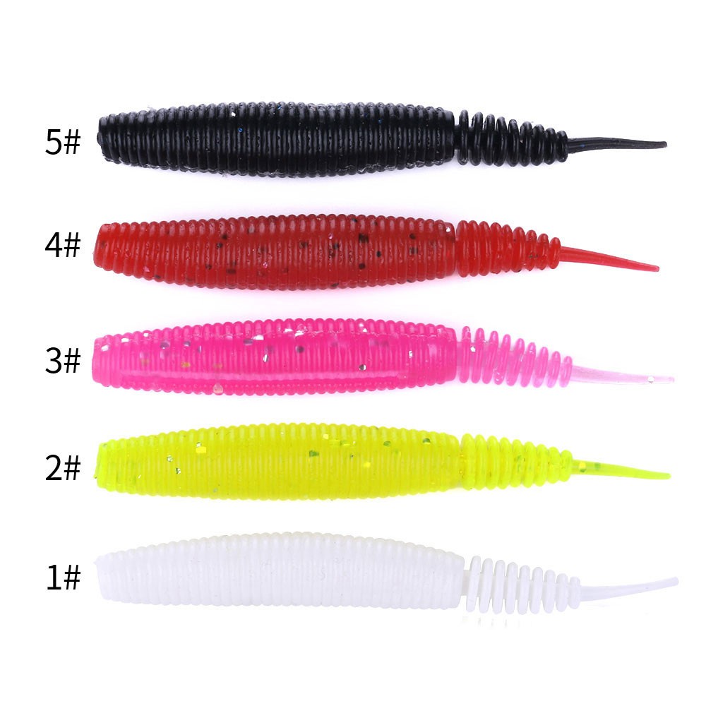 HENGJIA 5PCS/Bag Soft Bait 100mm 7g Worm Swimbaits pvc Silicone Fishing Lure Artificial Bait Single Tail