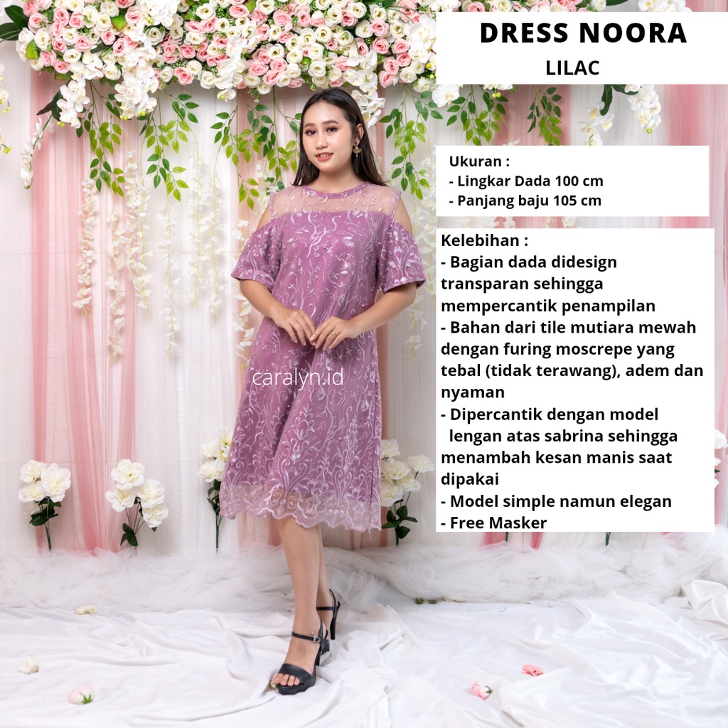 DRESS BRUKAT KOREA KONDANGAN WANITA REMAJA NOORA