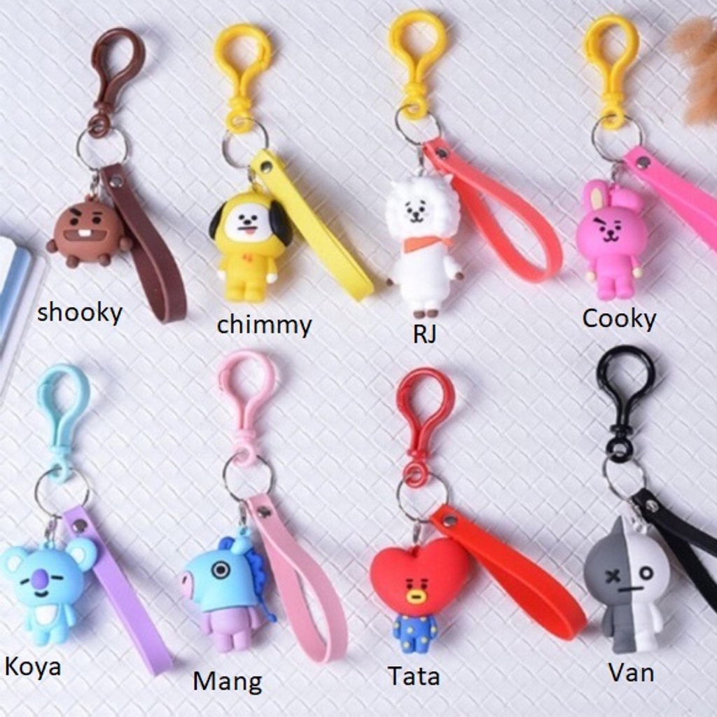 G016 | Gantungan Kunci Ganci BT21 KPOP Boneka Cute Karakter BTS Keychian Cartoon Aksesoris Tas Kunci